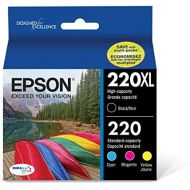 [아마존베스트]Epson T220XL-BCS Cartridge Ink, 4 Pack, Black, Cyan, Magenta, Yellow