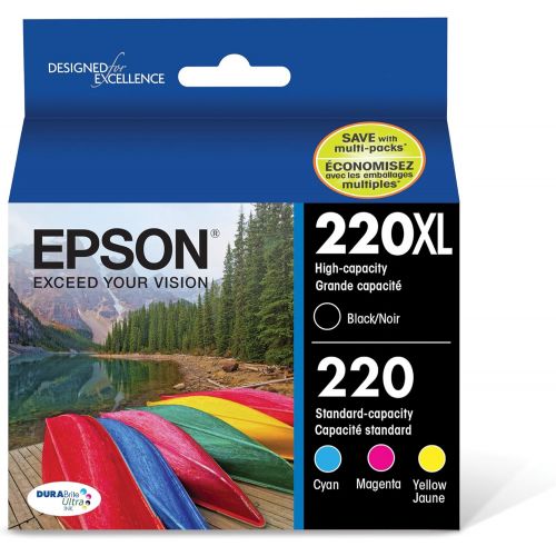 엡손 [아마존베스트]Epson T220XL-BCS Cartridge Ink, 4 Pack, Black, Cyan, Magenta, Yellow