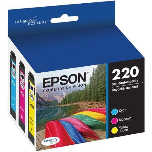 엡손 [아마존베스트]Epson T220520 DURABrite Ultra Color Combo Pack Standard Capacity Cartridge Ink (WF-2760, WF-2750, WF-2660, WF-2650, WF-2630, XP-424, XP-420, XP-320)