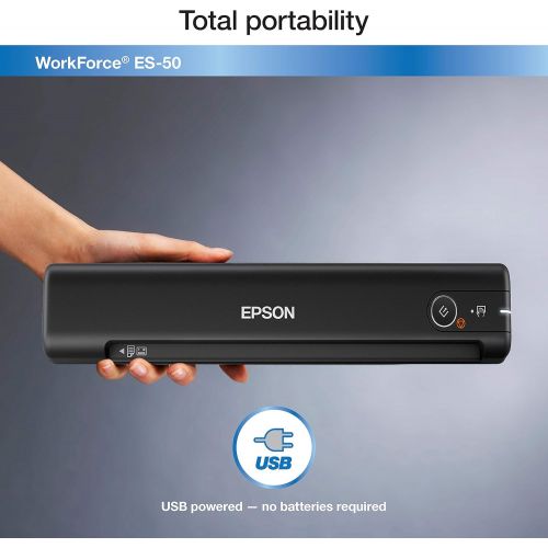 엡손 [아마존베스트]Epson Workforce ES-50 Portable Sheet-fed Document Scanner for PC and Mac