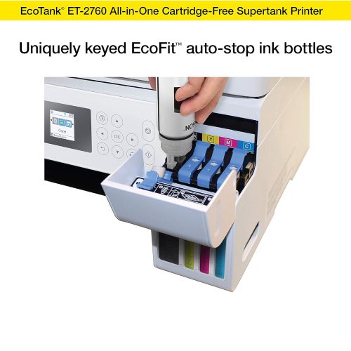 엡손 Epson EcoTank ET-2760 Wireless Color All-in-One Cartridge-Free Supertank Printer with Scanner and Copier