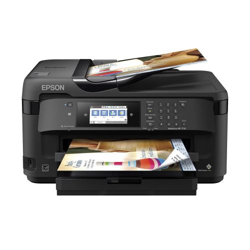 엡손 Epson Workforce WF-7710 Wireless Wide-Format Color Inkjet Printer with Copy, Scan, Fax, Wi-Fi Direct and Ethernet, Amazon Dash Replenishment Enabled