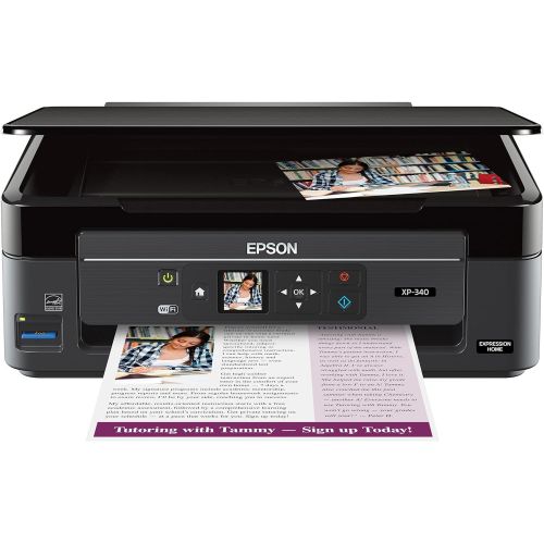 엡손 Epson Expression Home XP-340 Wireless Color Photo Printer with Scanner and Copier, Amazon Dash Replenishment Enabled