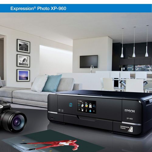 엡손 Epson Expression Photo XP-960 Wireless Color Photo Printer with Scanner and Copier, Amazon Dash Replenishment Enabled