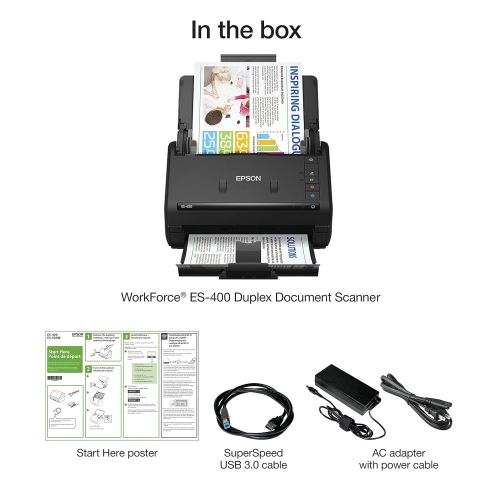 엡손 Epson WorkForce ES-400 Color Duplex Document Scanner for PC and Mac, Auto Document Feeder (ADF)