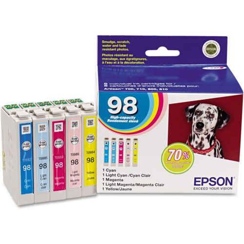 엡손 Epson EPST098920S - T098920S 99 Claria High-Yield Ink Cyan/Light Cyan/Light Magenta/Magenta/Yellow