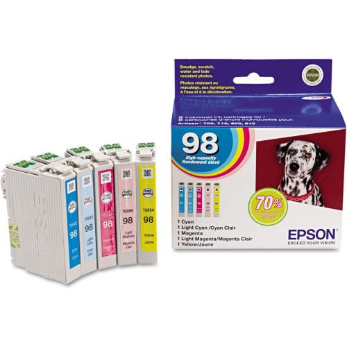 엡손 Epson EPST098920S - T098920S 99 Claria High-Yield Ink Cyan/Light Cyan/Light Magenta/Magenta/Yellow