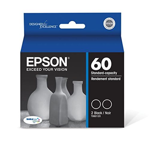 엡손 Epson T060120-D2 DURABrite Ultra Black Dual Pack Standard Capacity Cartridge Ink
