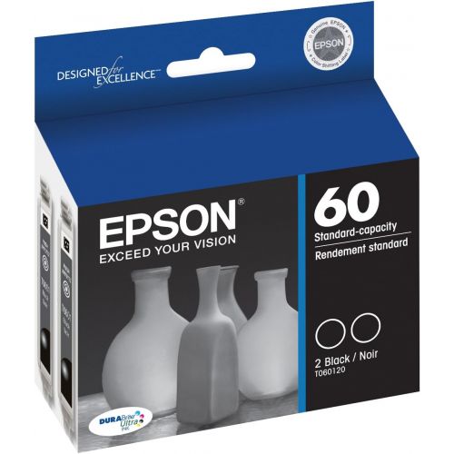 엡손 Epson T060120-D2 DURABrite Ultra Black Dual Pack Standard Capacity Cartridge Ink