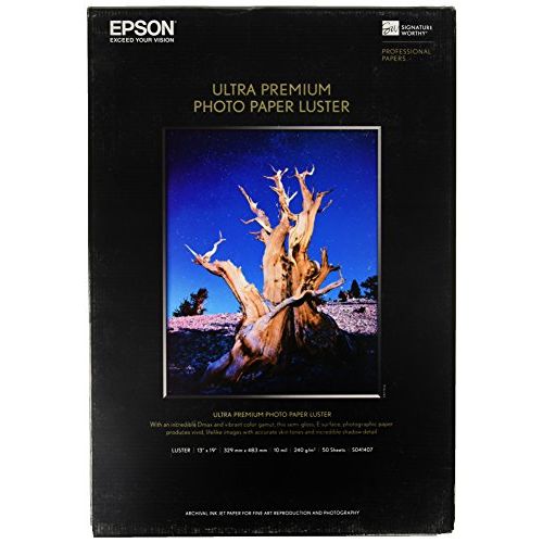 엡손 Epson Ultra Premium Photo Paper LUSTER (13x19 Inches, 50 Sheets) (S041407)