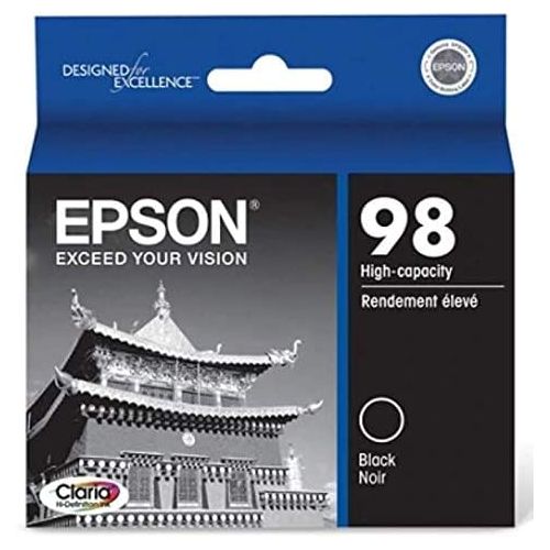 엡손 Epson T098120 OEM Ink - (98) Artisan 700 710 725 730 800 810 835 837 Claria Hi-Definition High Capacity Black Ink (550 Yield)