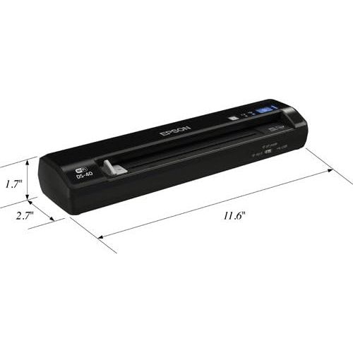 엡손 Epson WorkForce DS-40 Wireless Portable Document Scanner for PC and Mac, Sheet-fed, Mobile/Portable