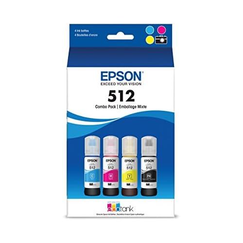 엡손 Epson T512 EcoTank Color Combo Pack Auto-Stop Ink Bottle (ET-7700, ET-7750)