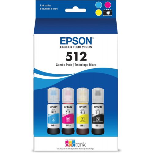 엡손 Epson T512 EcoTank Color Combo Pack Auto-Stop Ink Bottle (ET-7700, ET-7750)