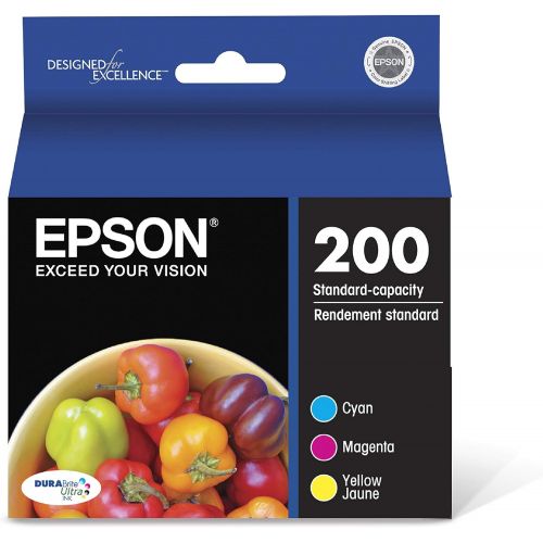 엡손 Epson T200520 DURABrite Ultra Ink Color Combo Pack, Standard Capacity Cartridges, Cyan, Magenta, Yellow