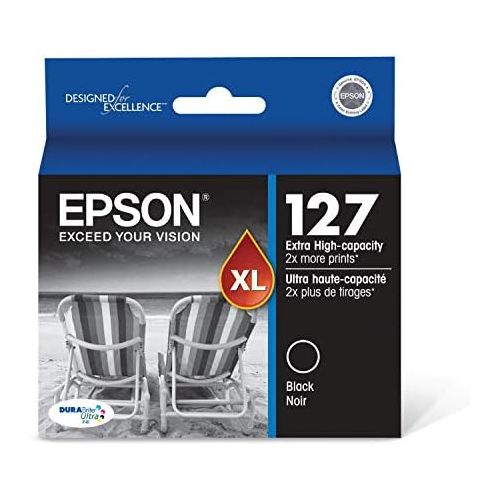 엡손 Epson T127120 Stylus NX530 625 WorkForce 545 60 630 633 635 645 840 845 WF-3520 3530 3540 7010 7510 7520 Ink Cartridge (Black) in Retail Packaging