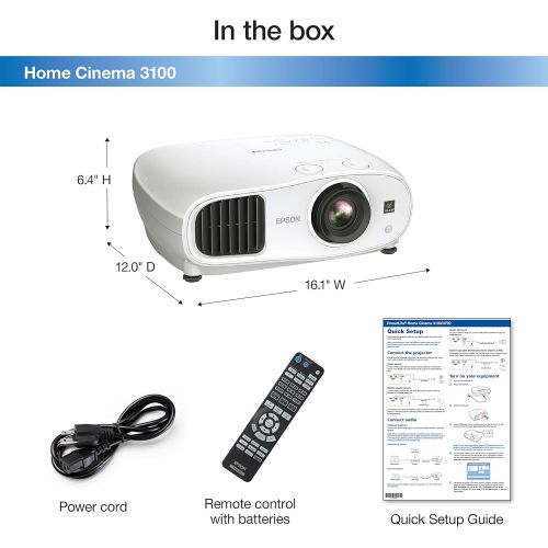 엡손 Epson Home Cinema 3100 1080p 3LCD Home Theater Projector