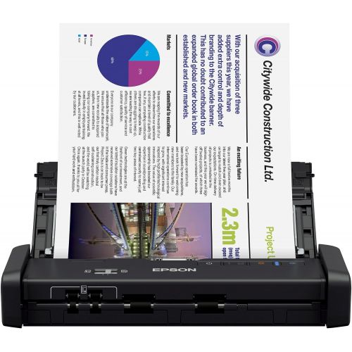 엡손 Epson Workforce ES-200 Color Portable Document Scanner with ADF for PC and Mac, Sheet-fed and Duplex Scanning