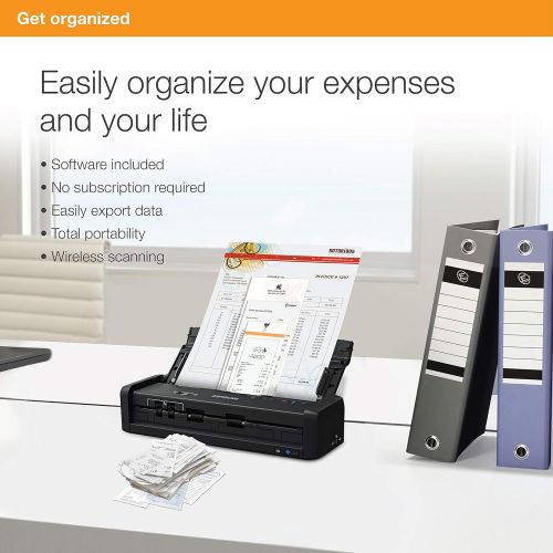 엡손 Epson ES-300WR Wireless Color Portable Duplex Document Scanner Accounting Edition for PC and Mac, Auto Document Feeder (ADF)