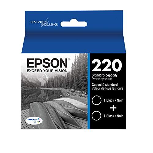 엡손 Epson DURABrite Ultra Black Dual Pack Standard Capacity Cartridge Ink for Select Epson Printer (T220120-D2)