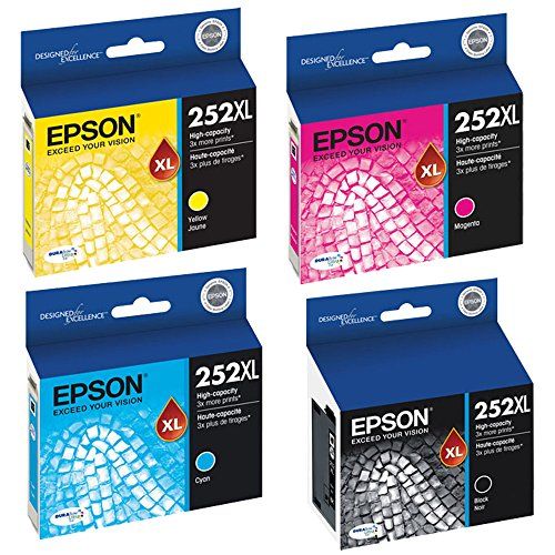 엡손 Epson T252XL120, T252XL220, T252XL320, T252XL420 High Yield Ink Cartridge Set - Epson Workforce WF-3620