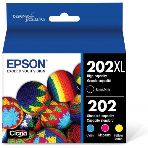 엡손 Epson T202XL-BCS Claria Ink Cartridge Multi-Pack - High-Capacity Black and Standard-Capacity Color (CMYK)