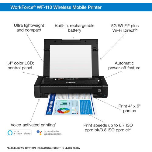 엡손 Epson Workforce WF-110 Wireless Mobile Printer