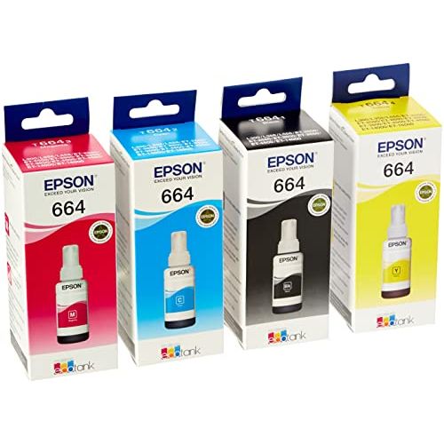 엡손 EPSON Original Refill Ink Set (T6641 T6642 T6643 T6644) for L100 L110 L120 L200 L210 L300 L350 L355 L550 L555