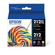 Epson 212XL, Standard-capacity Color and High-capacity Black Ink Cartridges, (CMYK) 4-Pack
