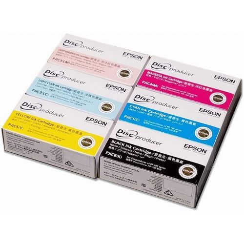 엡손 Epson DiscProducer PP-100 Ink Cartridge 6 Color Set in Retail Packaging