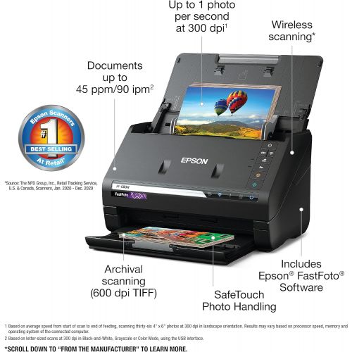 엡손 Epson FastFoto FF-680W Wireless High-speed Photo and Document Scanning System, Black