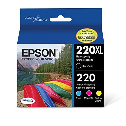 엡손 Epson T220XL-BCS Cartridge Ink, 4 Pack, Black, Cyan, Magenta, Yellow