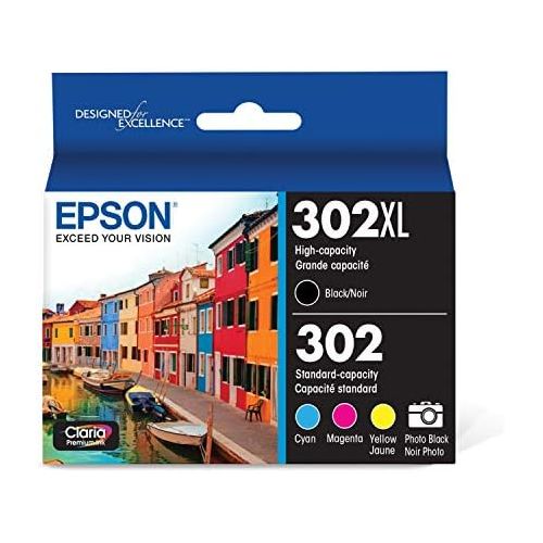 엡손 Epson T302XL-BCS Claria Premium Ink Cartridge Multi-Pack - High-Capacity Black and Standard-Capacity Photo Black and Color (CMYPB)