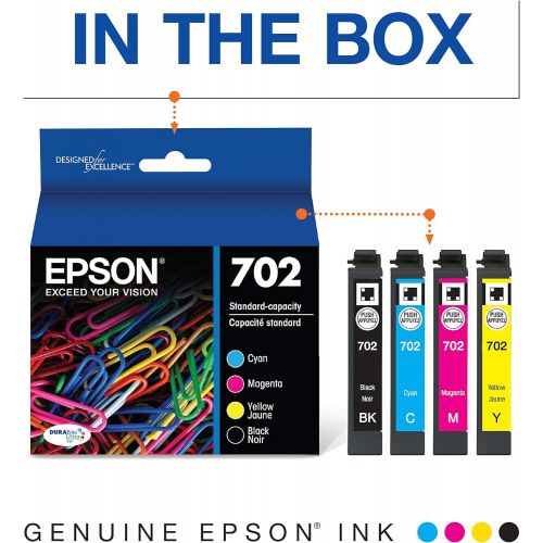 엡손 Epson T702120-BCS DURABrite Ultra Black and Color Combo Pack Standard Capacity Cartridge Ink