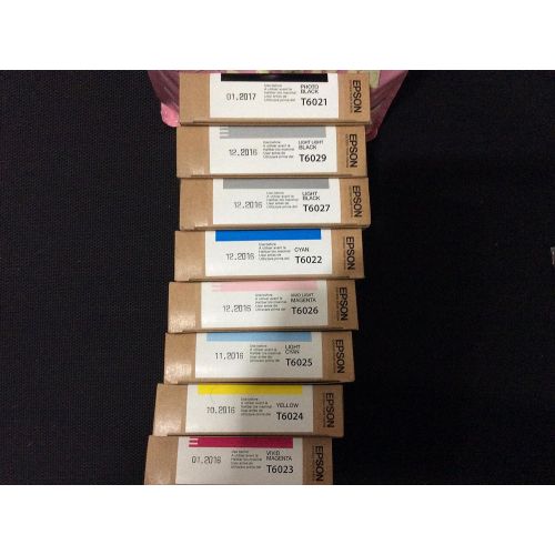 엡손 Epson Genuine 7880/9880 T6031, T6032, T6033, T6034, T6035, T6036, T6037, T6039 8 Colors Sealed in Retail Packaging