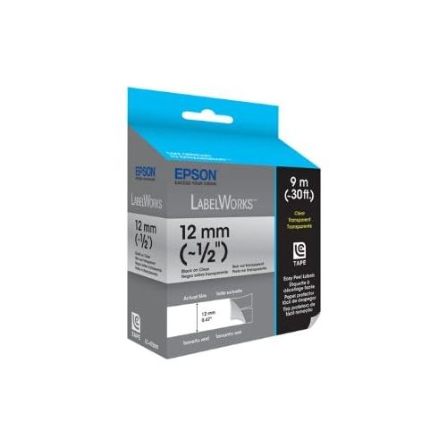 엡손 Epson LabelWorks Clear Tape Cartridge (Black on Clear) (~1/2 Inch, ~30 Feet) (LC-4TBN9)