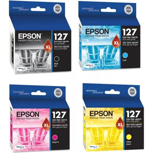 엡손 Epson DURABrite T127 Ultra 127 Extra High-capacity Inkjet Cartridge (1, Black-Cyan-Magenta-Yellow)