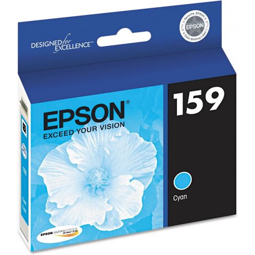 엡손 Epson T159220 (159) UltraChrome Hi-Gloss 2 Ink (Cyan) in Retail Packaging