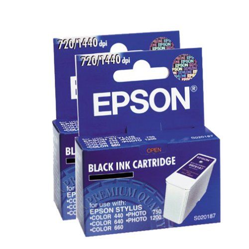 엡손 Epson S020187 Black Ink Cartridge Twin Pack