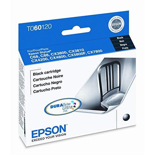 엡손 Epson T060120 60 OEM Ink Cartridge: Black Yields 550 Pages