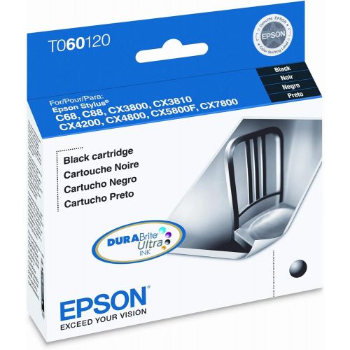 엡손 Epson T060120 60 OEM Ink Cartridge: Black Yields 550 Pages