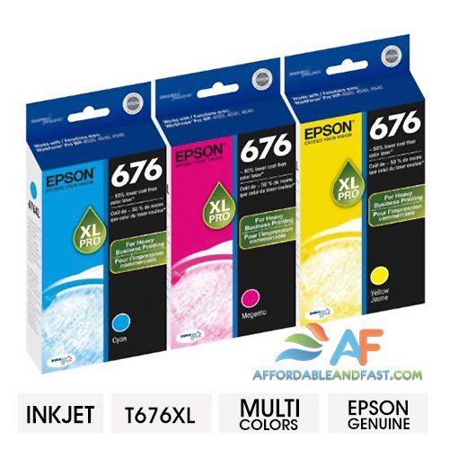 엡손 Epson 676XL - T676XL Ink Cartridge 3-Pack (Cyan,Magenta,Yellow)