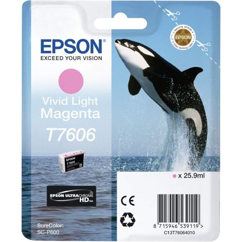 엡손 Epson T7606 Vivid Ink Cartridge - Light Magenta