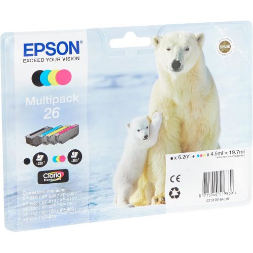 엡손 Epson 26 Multi-pack Ink Cartridge (Black, Yellow, Cyan, Magenta)