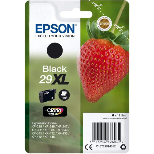 엡손 Epson C13T29914022 (29XL) Ink Cartridge Black, 470 Pages, 11ml