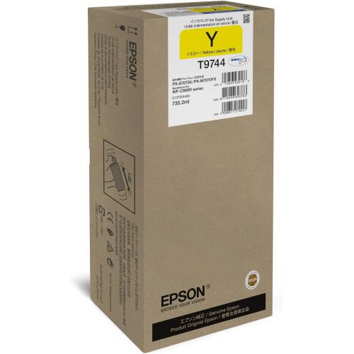 엡손 Epson T9744 - 735.2 ml - Taille XXL - Jaune - Originale - cartouche dencre - Pour Workforce Pro WF-C869R, WF-C869RD3TWFC, WF-C869RDTWF, WF-C869RDTWFC