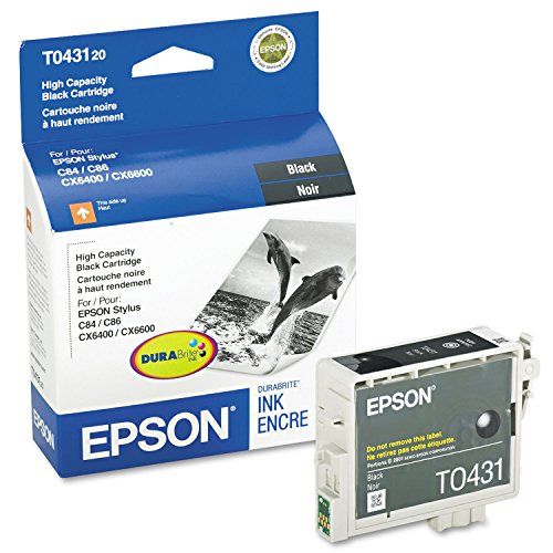 엡손 Epson T043120 Black High Yield OEM Genuine Inkjet/Ink Cartridge (950 Yield) - Retail