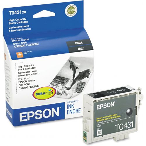 엡손 Epson T043120 Black High Yield OEM Genuine Inkjet/Ink Cartridge (950 Yield) - Retail