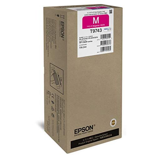 엡손 Epson T9743 - 735.2 ml - Taille XXL - Magenta - Originale - cartouche dencre - Pour Workforce Pro WF-C869R, WF-C869RD3TWFC, WF-C869RDTWF, WF-C869RDTWFC