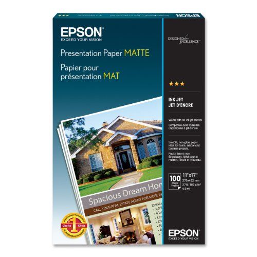 엡손 Epson Presentation Paper Matte (11x17 Inches, 100 Sheets) (S041070)